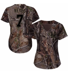 Women's Majestic New York Mets #7 Jose Reyes Authentic Camo Realtree Collection Flex Base MLB Jersey