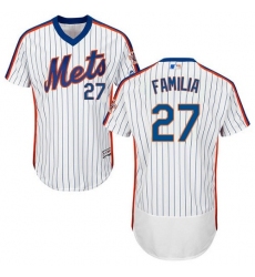Men's Majestic New York Mets #27 Jeurys Familia White Alternate Flex Base Authentic Collection MLB Jersey