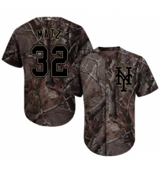 Youth Majestic New York Mets #32 Steven Matz Authentic Camo Realtree Collection Flex Base MLB Jersey