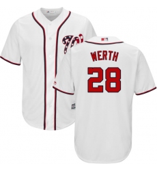 Youth Majestic Washington Nationals #28 Jayson Werth Replica White Home Cool Base MLB Jersey