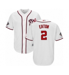 Youth Washington Nationals #2 Adam Eaton Authentic White Home Cool Base 2019 World Series Champions Baseball Jersey