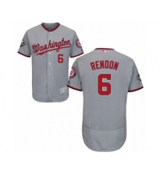 Men's Washington Nationals #6 Anthony Rendon Grey Road Flex Base Authentic Collection 2019 World Series Bound Baseball Jersey