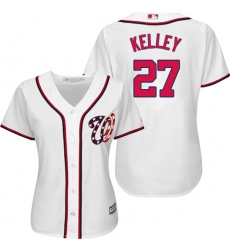 Women's Majestic Washington Nationals #27 Shawn Kelley Authentic White Home Cool Base MLB Jersey