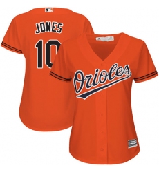 Women's Majestic Baltimore Orioles #10 Adam Jones Replica Orange Alternate Cool Base MLB Jersey