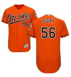Men's Majestic Baltimore Orioles #56 Darren O'Day Orange Alternate Flex Base Authentic Collection MLB Jersey