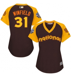 Women's Majestic San Diego Padres #31 Dave Winfield Authentic Brown 2016 All-Star National League BP Cool Base Cool Base MLB Jersey