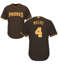Men's Majestic San Diego Padres #4 Wil Myers Replica Brown Alternate Cool Base MLB Jersey