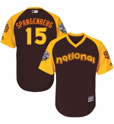 Youth Majestic San Diego Padres #15 Cory Spangenberg Authentic Brown 2016 All-Star National League BP Cool Base Cool Base MLB Jersey