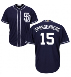 Youth Majestic San Diego Padres #15 Cory Spangenberg Replica Navy Blue Alternate 1 Cool Base MLB Jersey