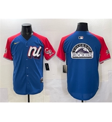 Men's National League Colorado Rockies Team Big Logo Blue Red Alternate 2025 All-Star Edition Limited Stitched Baseball