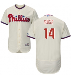 Men's Majestic Philadelphia Phillies #14 Pete Rose Cream Alternate Flex Base Authentic Collection MLB Jersey