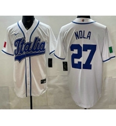 Men's Italy #27 Aaron Nola White 2026 World Baseball Classic Cool Base Jersey