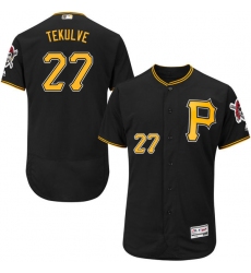 Men's Majestic Pittsburgh Pirates #27 Kent Tekulve Black Alternate Flex Base Authentic Collection MLB Jersey