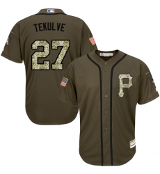 Youth Majestic Pittsburgh Pirates #27 Kent Tekulve Authentic Green Salute to Service MLB Jersey