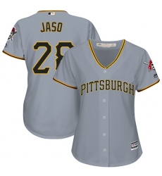 Women's Majestic Pittsburgh Pirates #28 John Jaso Authentic Grey Road Cool Base MLB Jersey
