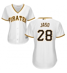 Women's Majestic Pittsburgh Pirates #28 John Jaso Authentic White Home Cool Base MLB Jersey