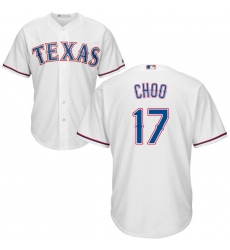 Youth Majestic Texas Rangers #17 Shin-Soo Choo Authentic White Home Cool Base MLB Jersey