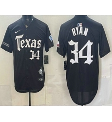 Men's Texas Rangers #34 Nolan Ryan Black Gothic Mexico 2025 Vapor Premier Limited Jersey