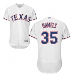 Men's Majestic Texas Rangers #35 Cole Hamels White Home Flex Base Authentic Collection MLB Jersey