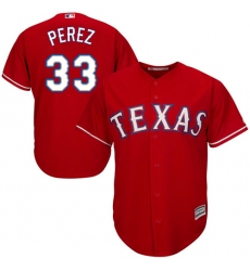 Men's Majestic Texas Rangers #33 Martin Perez Replica Red Alternate Cool Base MLB Jersey