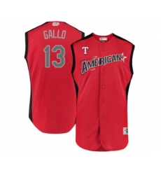 Men's Texas Rangers #13 Joey Gallo Authentic Red American League 2019 Baseball All-Star Jersey