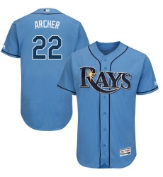 Men's Majestic Tampa Bay Rays #22 Chris Archer Alternate Columbia Flexbase Authentic Collection MLB Jersey
