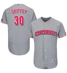 Men's Majestic Cincinnati Reds #30 Ken Griffey Grey Flexbase Authentic Collection MLB Jersey