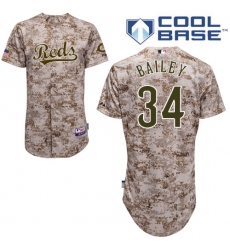 Men's Majestic Cincinnati Reds #34 Homer Bailey Authentic Camo Alternate Cool Base MLB Jersey