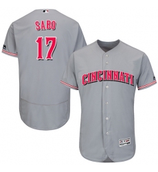 Men's Majestic Cincinnati Reds #17 Chris Sabo Grey Flexbase Authentic Collection MLB Jersey