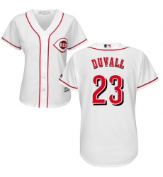 Women's Majestic Cincinnati Reds #23 Adam Duvall Authentic White Home Cool Base MLB Jersey