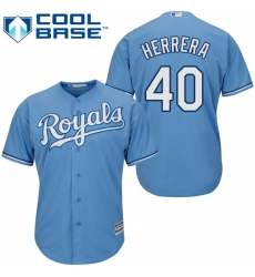 Men's Majestic Kansas City Royals #40 Kelvin Herrera Replica Light Blue Alternate 1 Cool Base MLB Jersey