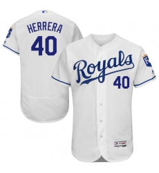 Men's Majestic Kansas City Royals #40 Kelvin Herrera White Flexbase Authentic Collection MLB Jersey