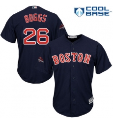 Youth Majestic Boston Red Sox #26 Wade Boggs Authentic Navy Blue Alternate Road Cool Base 2018 World Series Champions MLB Jersey