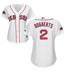 Women's Majestic Boston Red Sox #2 Xander Bogaerts Authentic White Home 2018 World Series Champions MLB Jersey