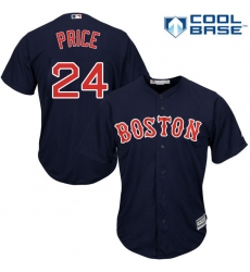 Men's Majestic Boston Red Sox #24 David Price Replica Navy Blue Alternate Road Cool Base MLB Jersey