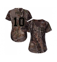 Women's Boston Red Sox #10 David Price Authentic Camo Realtree Collection Flex Base Baseball Jersey