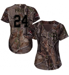 Women's Majestic Boston Red Sox #24 David Price Authentic Camo Realtree Collection Flex Base 2018 World Series Champions MLB Jersey