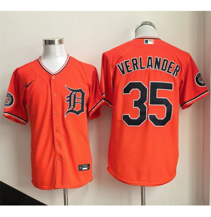 Men's Detroit Tigers #35 Justin Verlander Orange 2026 Cool Base Stitched Baseball Jersey