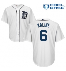Youth Majestic Detroit Tigers #6 Al Kaline Authentic White Home Cool Base MLB Jersey