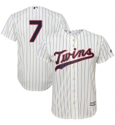 Youth Majestic Minnesota Twins #7 Joe Mauer Replica Cream Alternate Cool Base MLB Jersey