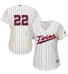 Women's Majestic Minnesota Twins #22 Miguel Sano Replica Cream Alternate Cool Base MLB Jersey