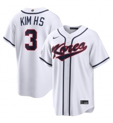 Men's Korea Baseball #3 Hyeseong Kim White 2026 World Baseball Classic Home Stadium Stitched Jersey