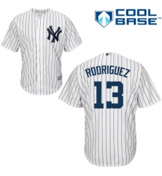 Youth Majestic New York Yankees #13 Alex Rodriguez Replica White Home MLB Jersey