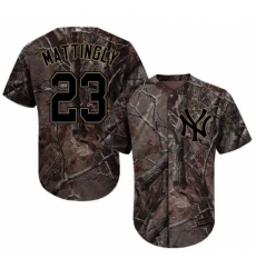 Men's Majestic New York Yankees #23 Don Mattingly Authentic Camo Realtree Collection Flex Base MLB Jersey