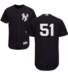 Men's Majestic New York Yankees #51 Bernie Williams Navy Blue Alternate Flex Base Authentic Collection MLB Jersey