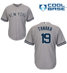 Youth Majestic New York Yankees #19 Masahiro Tanaka Authentic Grey Road MLB Jersey