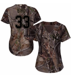 Women's Majestic New York Yankees #33 Greg Bird Authentic Camo Realtree Collection Flex Base MLB Jersey
