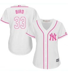 Women's Majestic New York Yankees #33 Greg Bird Authentic White Fashion Cool Base MLB Jersey