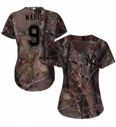 Women's Majestic New York Yankees #9 Roger Maris Authentic Camo Realtree Collection Flex Base MLB Jersey