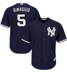 Youth Majestic New York Yankees #5 Joe DiMaggio Replica Navy Blue Alternate MLB Jersey